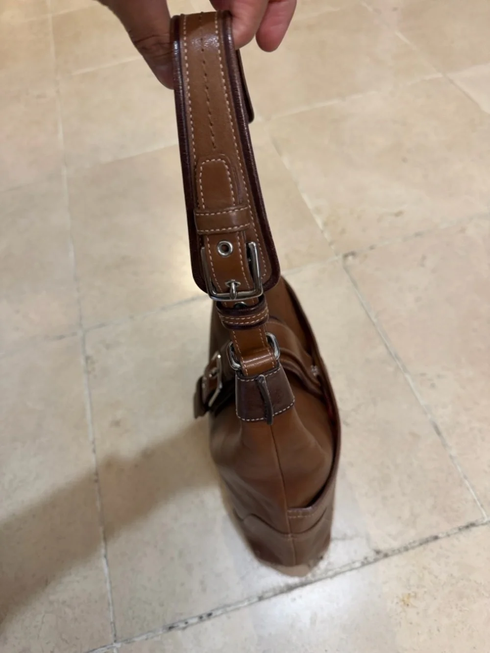 VTG Y2K COACH 7463 Hampton Soho Hobo Brown Leather Shoulder Bag Purse w/ Tag - Picture 4 of 7